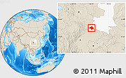 Shaded Relief Location Map of Ningqiang, highlighted parent region