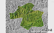 Satellite Map of Ningqiang, lighten, desaturated