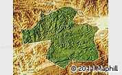 Satellite Map of Ningqiang, physical outside
