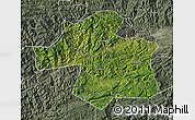 Satellite Map of Ningqiang, semi-desaturated