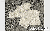 Shaded Relief Map of Ningqiang, darken