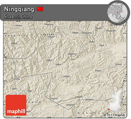 Shaded Relief Map of Ningqiang