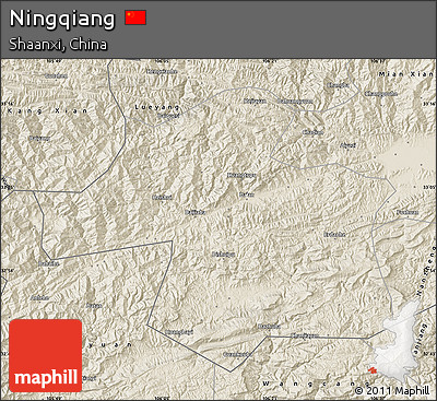 Shaded Relief Map of Ningqiang