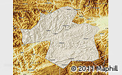 Shaded Relief Map of Ningqiang, physical outside