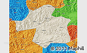 Shaded Relief Map of Ningqiang, political outside