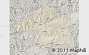 Shaded Relief Map of Ningqiang, semi-desaturated
