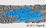 Political Panoramic Map of Ningqiang, desaturated