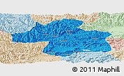 Political Panoramic Map of Ningqiang, lighten