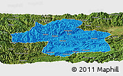 Political Panoramic Map of Ningqiang, satellite outside