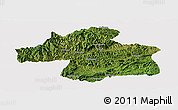 Satellite Panoramic Map of Ningqiang, cropped outside