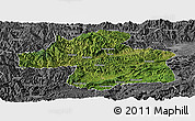 Satellite Panoramic Map of Ningqiang, desaturated