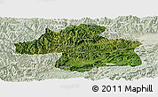 Satellite Panoramic Map of Ningqiang, lighten