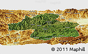 Satellite Panoramic Map of Ningqiang, physical outside