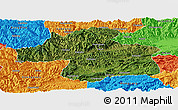 Satellite Panoramic Map of Ningqiang, political outside