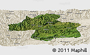 Satellite Panoramic Map of Ningqiang, shaded relief outside