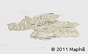 Shaded Relief Panoramic Map of Ningqiang, cropped outside
