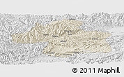 Shaded Relief Panoramic Map of Ningqiang, lighten, desaturated