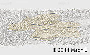 Shaded Relief Panoramic Map of Ningqiang, lighten, semi-desaturated