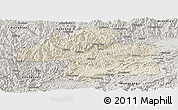 Shaded Relief Panoramic Map of Ningqiang, semi-desaturated