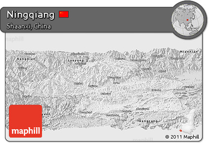 Silver Style Panoramic Map of Ningqiang