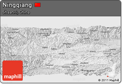 Silver Style Panoramic Map of Ningqiang
