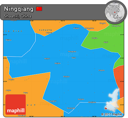 Political Simple Map of Ningqiang