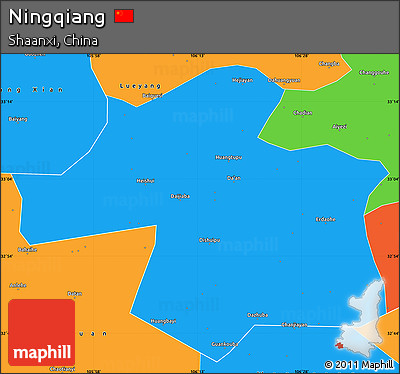 Political Simple Map of Ningqiang