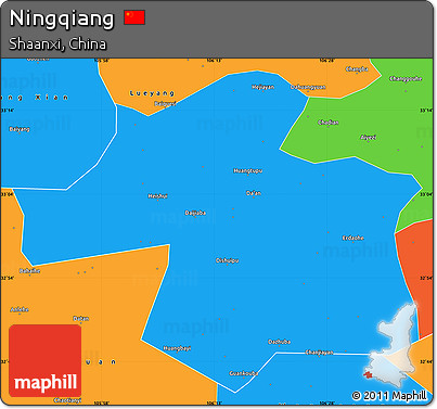 Political Simple Map of Ningqiang