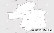 Silver Style Simple Map of Ningqiang, cropped outside
