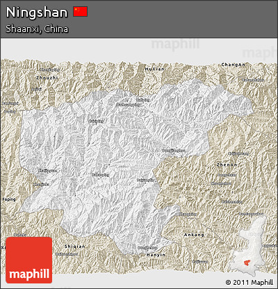 Classic Style 3D Map of Ningshan