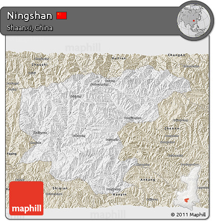 Classic Style 3D Map of Ningshan