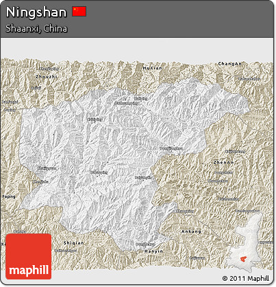 Classic Style 3D Map of Ningshan