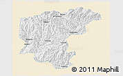 Classic Style 3D Map of Ningshan, single color outside