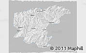Gray 3D Map of Ningshan, single color outside