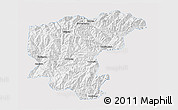 Silver Style 3D Map of Ningshan, single color outside
