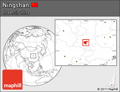 Blank Location Map of Ningshan