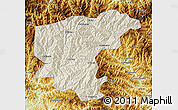 Shaded Relief Map of Ningshan, physical outside
