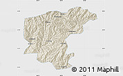 Shaded Relief Map of Ningshan, single color outside