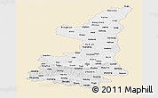 Classic Style Panoramic Map of Shaanxi, single color outside