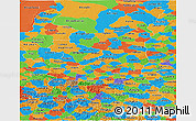 Political Panoramic Map of Shaanxi