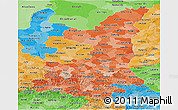 Political Shades Panoramic Map of Shaanxi