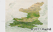 Satellite Panoramic Map of Shaanxi, lighten