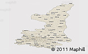 Shaded Relief Panoramic Map of Shaanxi, cropped outside