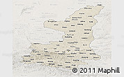 Shaded Relief Panoramic Map of Shaanxi, lighten