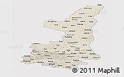 Shaded Relief Panoramic Map of Shaanxi, single color outside