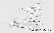 Silver Style Panoramic Map of Shaanxi, single color outside