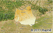 Physical 3D Map of Qian Xian, satellite outside