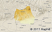 Physical 3D Map of Qian Xian, shaded relief outside