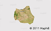 Satellite 3D Map of Qian Xian, cropped outside