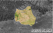 Satellite 3D Map of Qian Xian, darken, desaturated